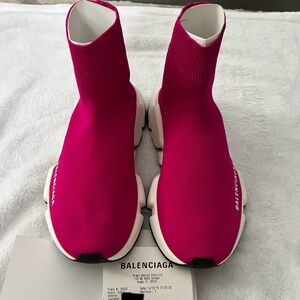 Balenciaga Speed Trainer Pink Fuschia Sneakers Shoes Women’s US 6